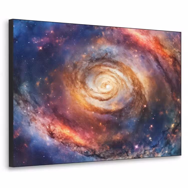 Melkweg - Neon - Sterrenhemel - Ruimte Textielframe zwart klein -3d