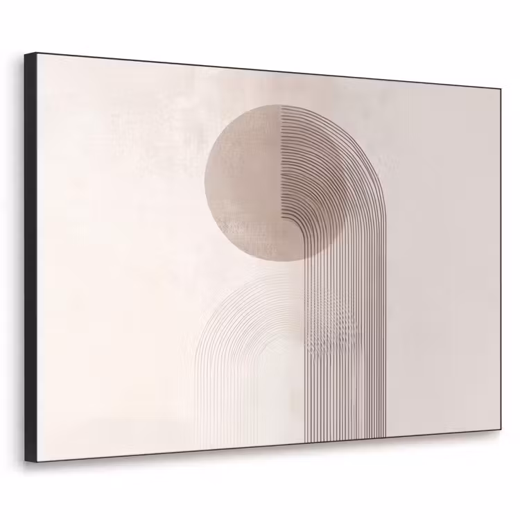 Minimalistisch - Cirkel - Lichtgrijs Textielframe - compleet frame klein -3d