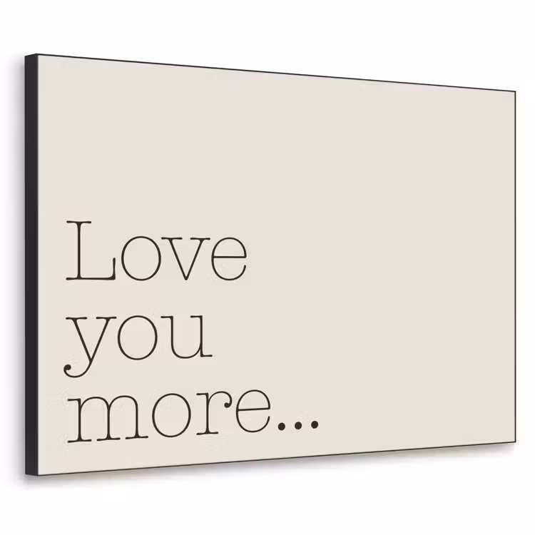 Minimalistisch - Love - Beige Textielframe zwart klein -3d
