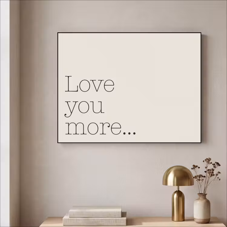 Minimalistisch - Love - Beige Textielframe - compleet frame klein -sfeer2