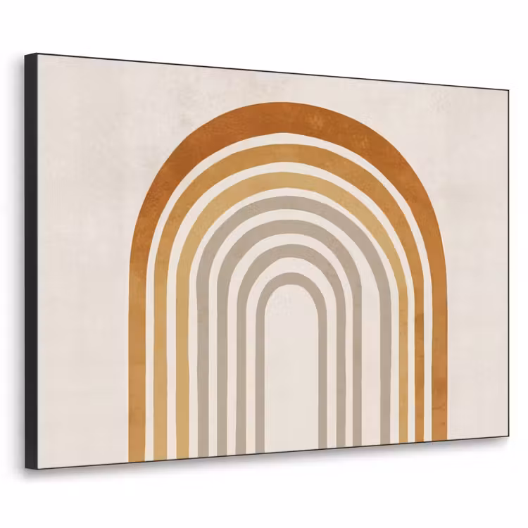 Minimalistisch - Boog - Lijnen - Beige Textielframe - compleet frame klein -3d