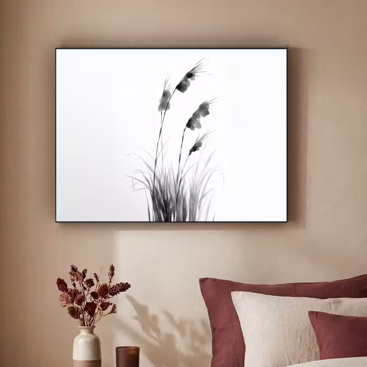 Minimalistisch - Stelen - Wit Textielframe zwart klein -sfeer1