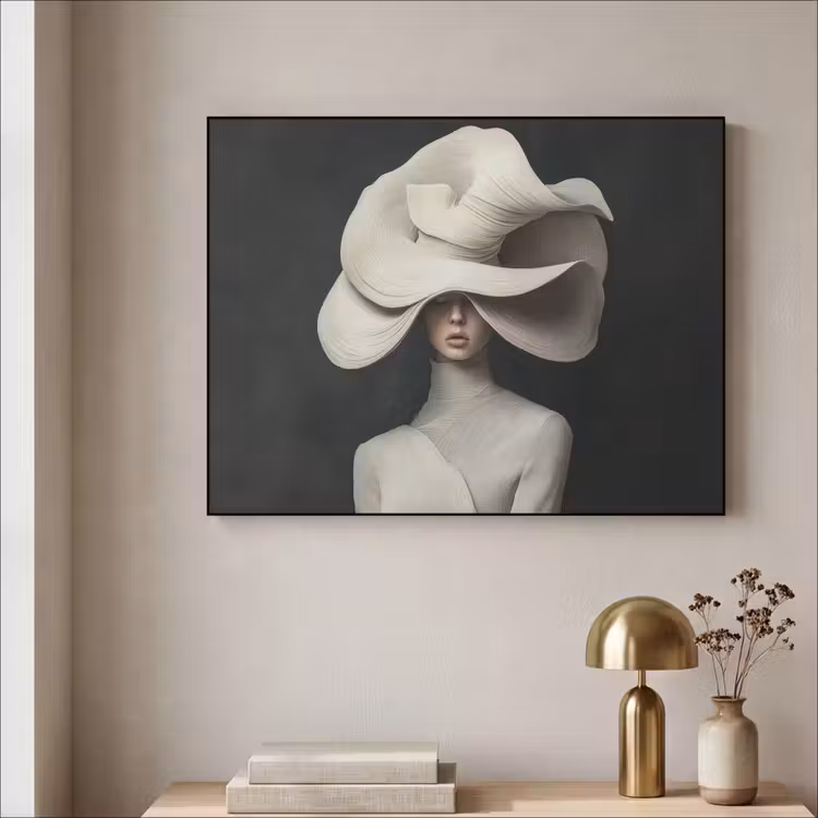 Modern - Vrouw - Hoed Textielframe zwart klein -sfeer2