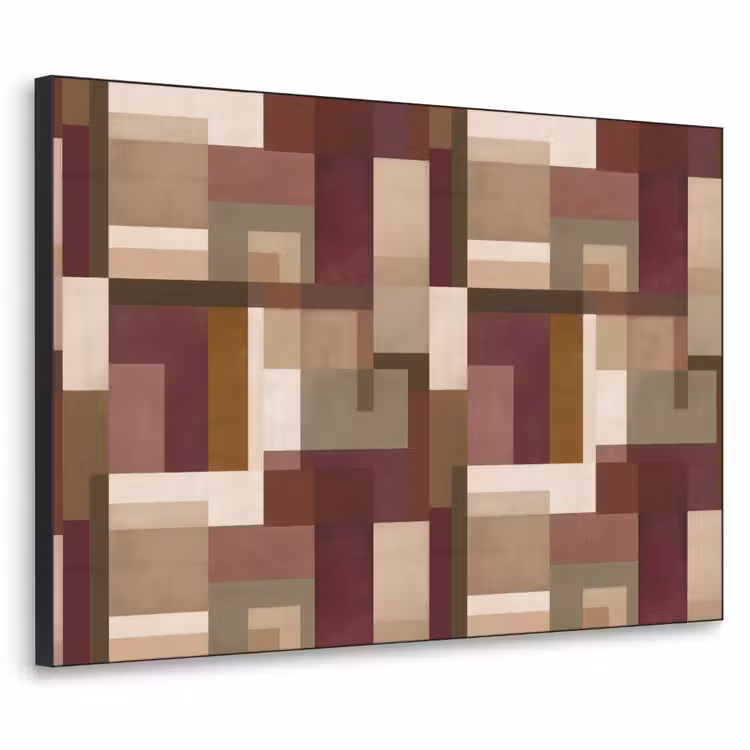 Modern - Geometrie - Kleurrijk Textielframe zwart klein 947 -3d