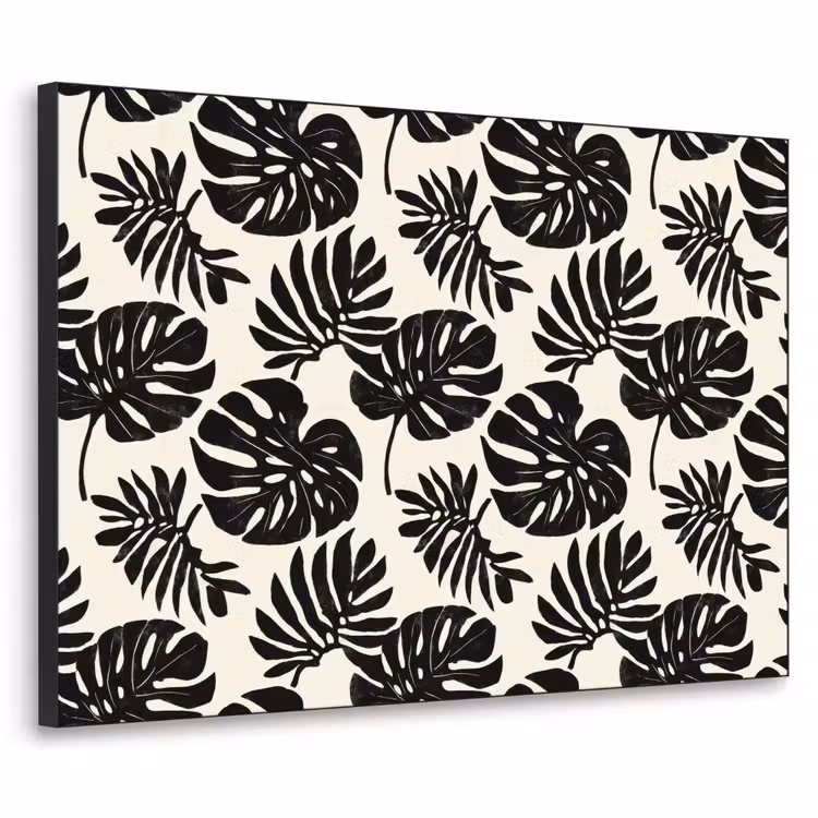 Modern - Monstera - Zwart Textielframe zwart klein 947 -3d