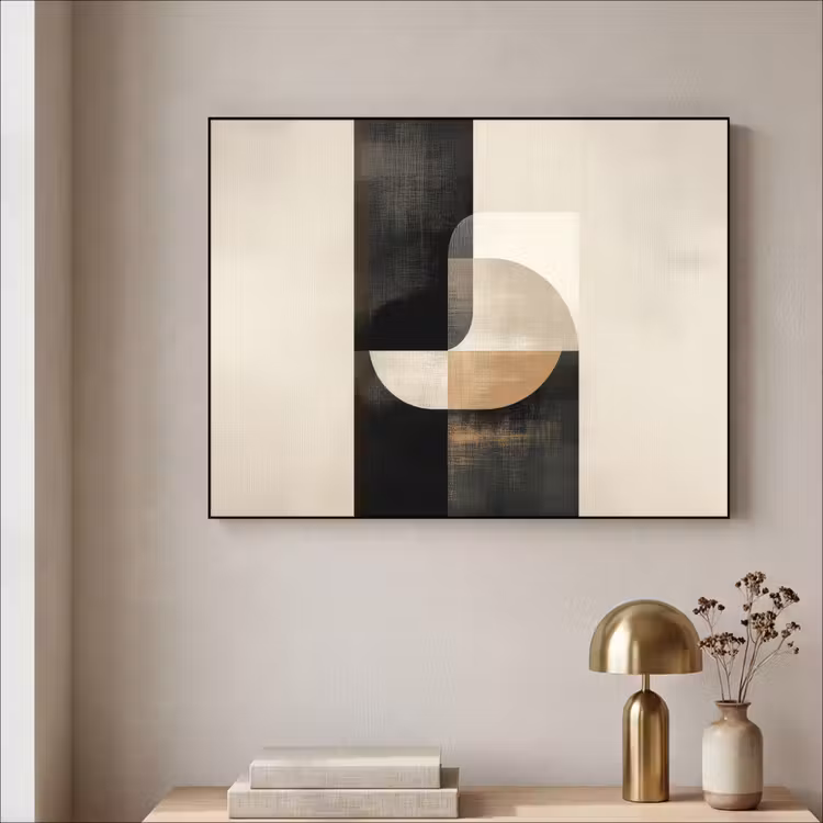 Modern - Vierkant - Vormen Textielframe zwart klein -sfeer2