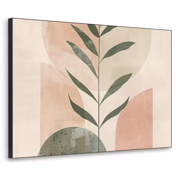 Modern - Roze - Groen - Natuur - Aesthetic Textielframe - compleet frame klein -3d