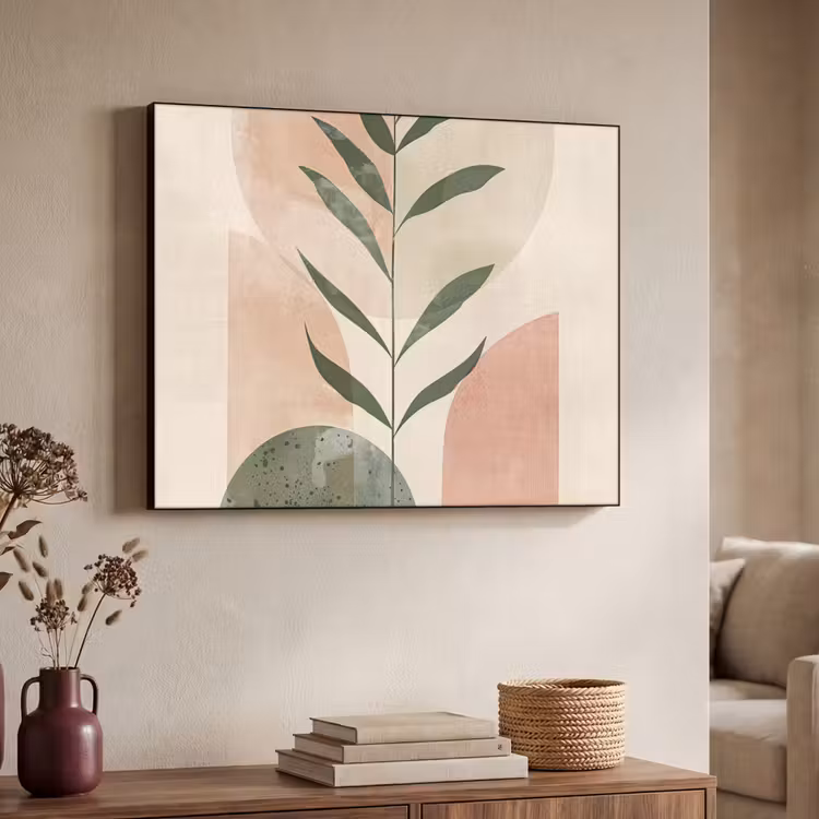 Modern - Roze - Groen - Natuur - Aesthetic Textielframe - compleet frame klein -sfeer3