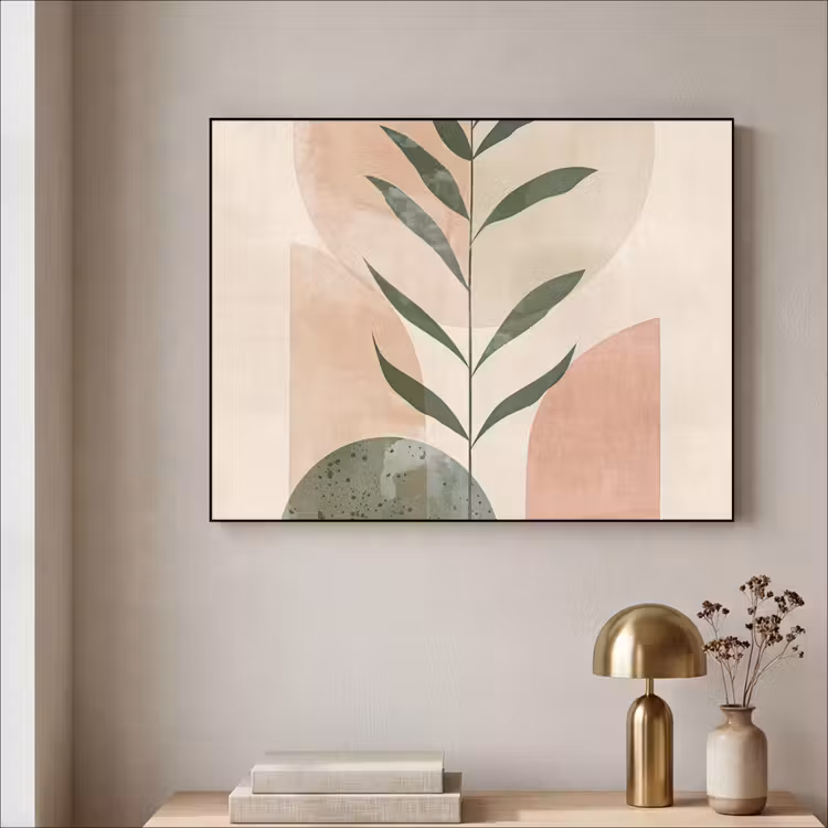 Modern - Roze - Groen - Natuur - Aesthetic Textielframe - compleet frame klein -sfeer2