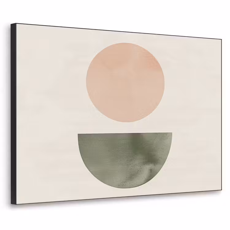 Modern - Roze - Groen - Natuur - Geometrisch - Vormen Textielframe - compleet frame klein -3d