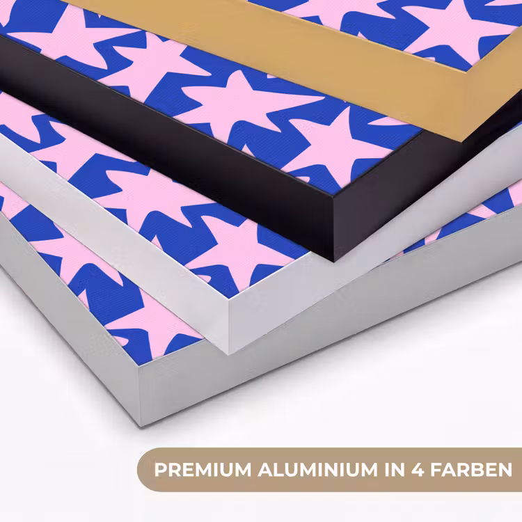 Modern - Sterren - Blauw Textielframe zwart klein 947 -USP_kleurenDE