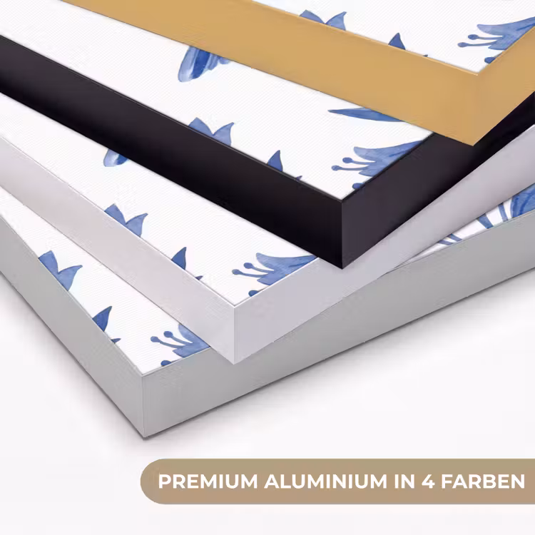 Art Frame - Modern - Vögel - Delfter Keramik - Modern - Vogels - Delfts - Blauw Textielframe zwart klein