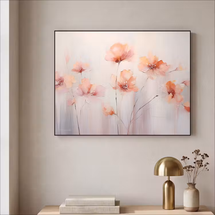 Klaproos - Bloemen - Kunst - Abstract - Watercolor Textielframe zwart klein -sfeer2