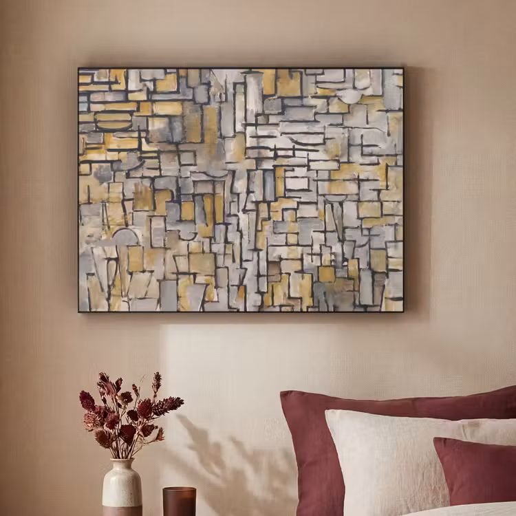 Mondriaan - Kunst - Oude meesters - Tableau I Textielframe zwart klein -sfeer1