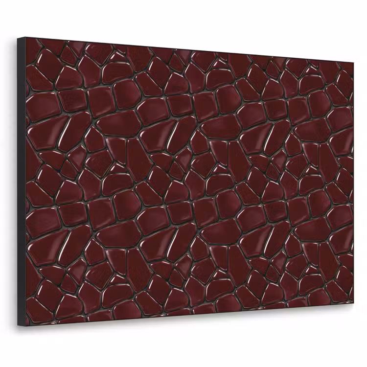 Mozaïek - Tegel - Bordeauxrood Textielframe zwart klein 947 -3d