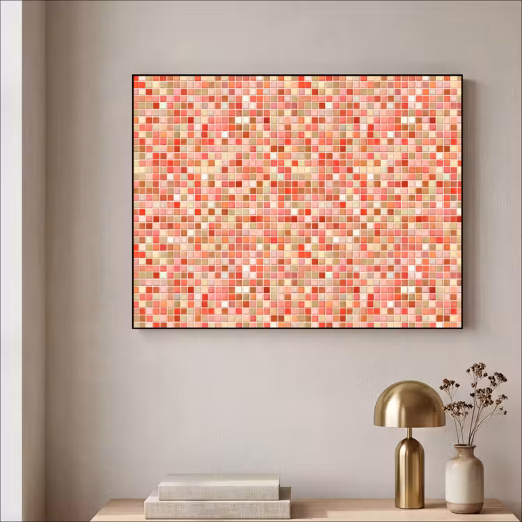 Mozaïek - Tegel - Patroon - Kleurrijk Textielframe zwart klein 947 -sfeer2