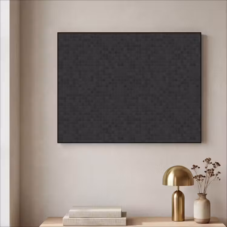Mozaïek - Patroon - Antraciet - Zwart Textielframe zwart klein 947 -sfeer2