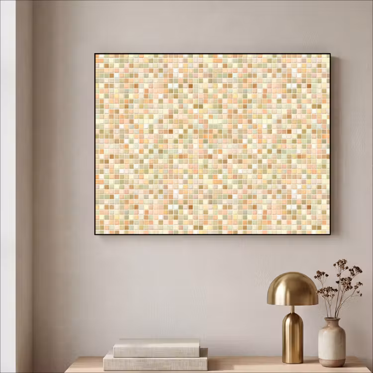 Mozaïek - Patroon - Terracotta Textielframe zwart klein 947 -sfeer2