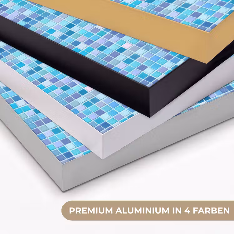 Mozaïek - Patroon - Turquoise Textielframe zwart klein 947 -USP_kleurenDE