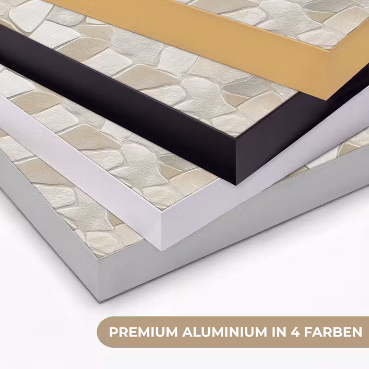 Mozaïek - Stenen - Beige Textielframe zwart klein 947 -USP_kleurenDE