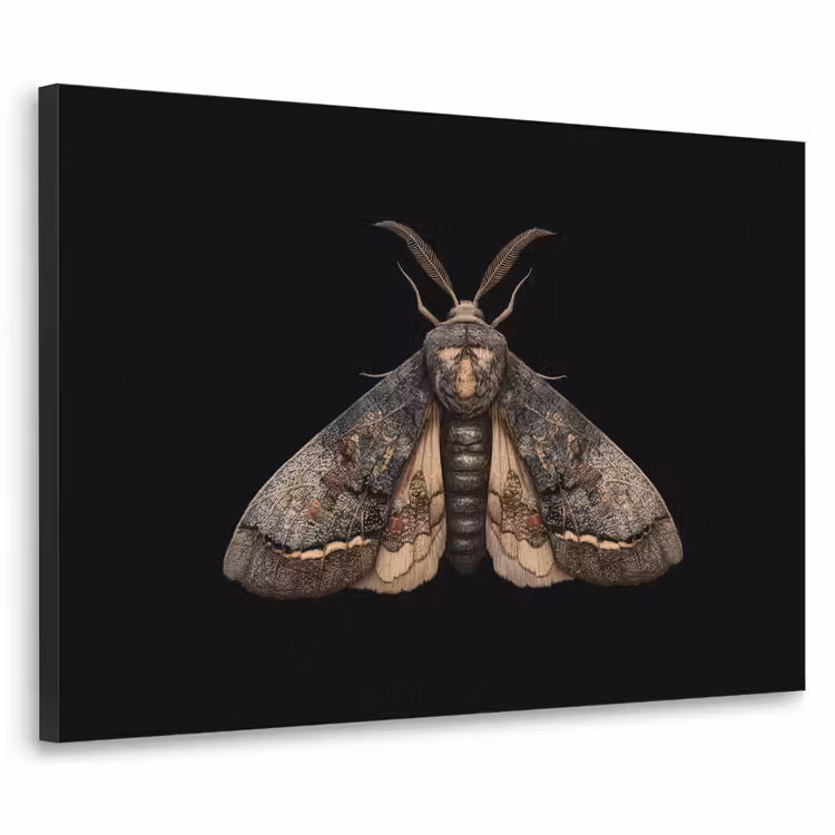 Mot - Bladachtig - Grijs Textielframe zwart klein -3d