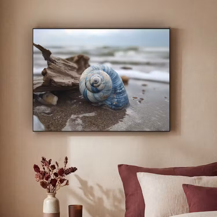 Schelp - Strand - Blauw - Zee Textielframe - compleet frame klein -sfeer1