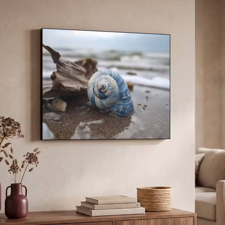 Schelp - Strand - Blauw - Zee Textielframe - compleet frame klein -sfeer3