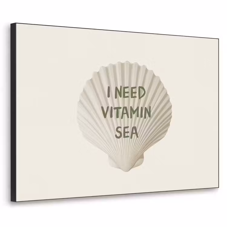 Schelp - Quote - Groen Textielframe - compleet frame klein -3d