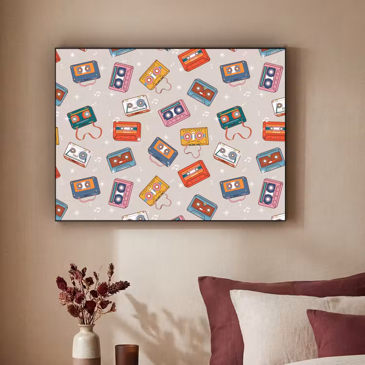 Muziek - Cassette - Patroon Textielframe - compleet frame klein 947 -sfeer1