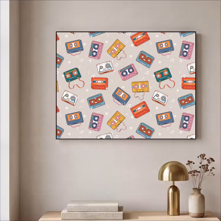 Muziek - Cassette - Patroon Textielframe - compleet frame klein 947 -sfeer2