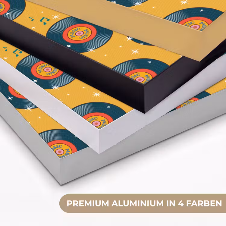 Muziek - Patroon - Geel Textielframe zwart klein 947 -USP_kleurenDE