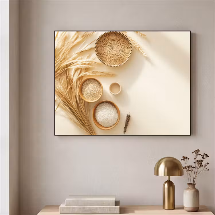 Granen - Hout - Kom - Beige Textielframe - compleet frame klein -sfeer2