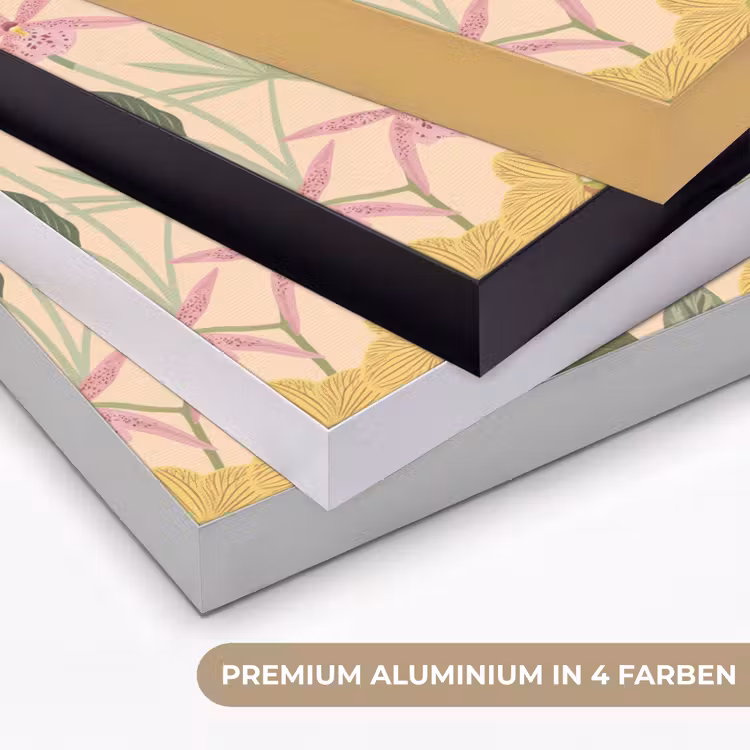 Patroon - Bloemen - Kleurrijk Textielframe zwart klein -USP_kleurenDE