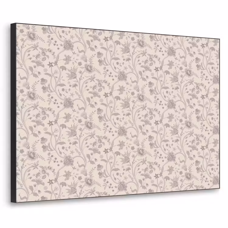 Patroon - Bloemen - Paars Textielframe zwart klein 947 -3d
