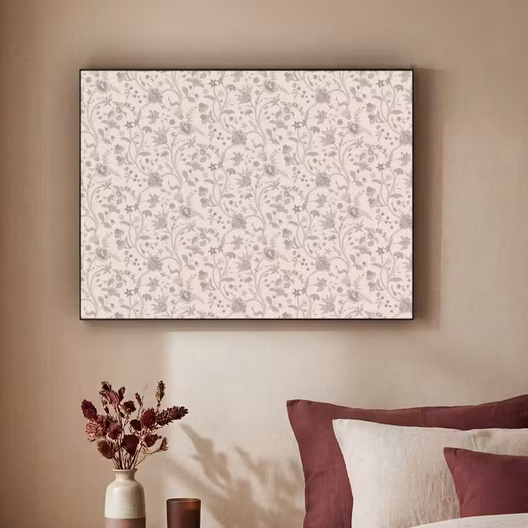 Patroon - Bloemen - Paars Textielframe - compleet frame klein 947 -sfeer1