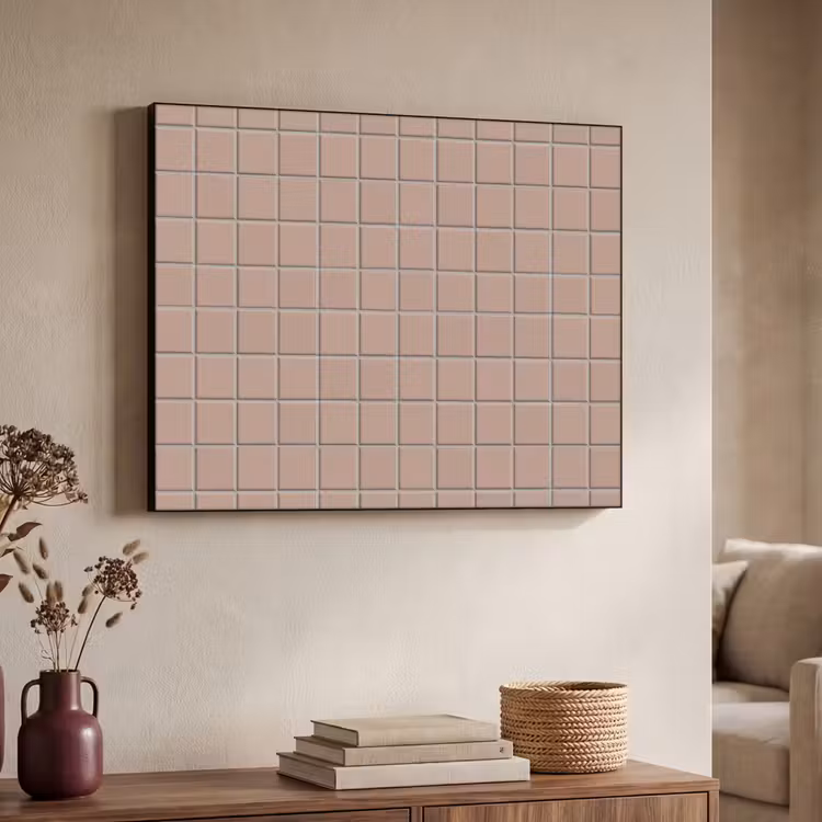 Patroon - Tegel - Oudroze Textielframe zwart klein 947 -sfeer3