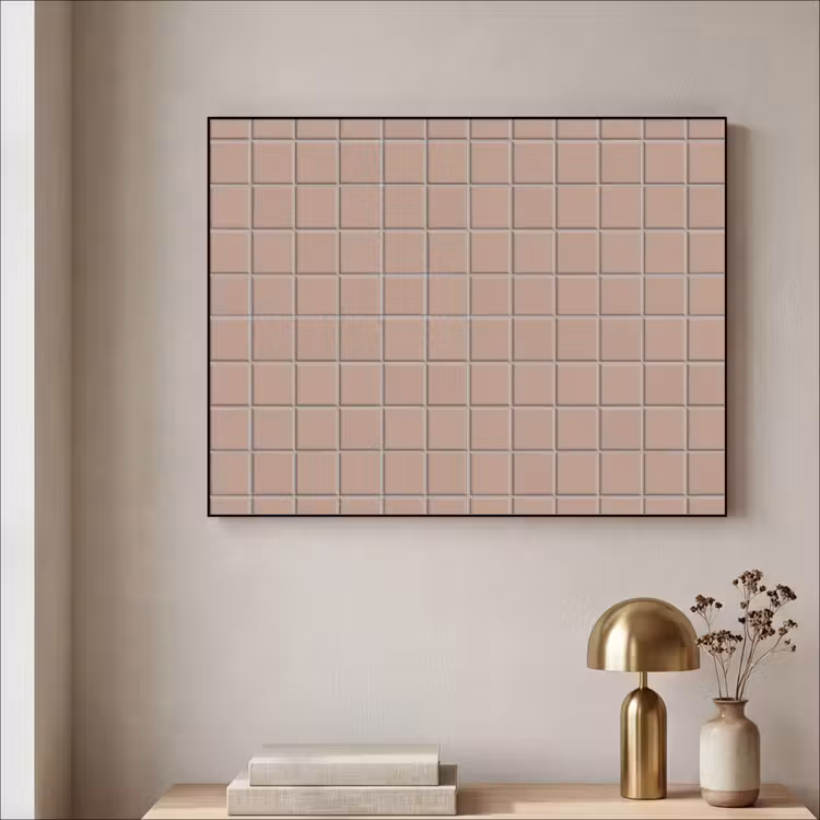 Patroon - Tegel - Oudroze Textielframe zwart klein 947 -sfeer2