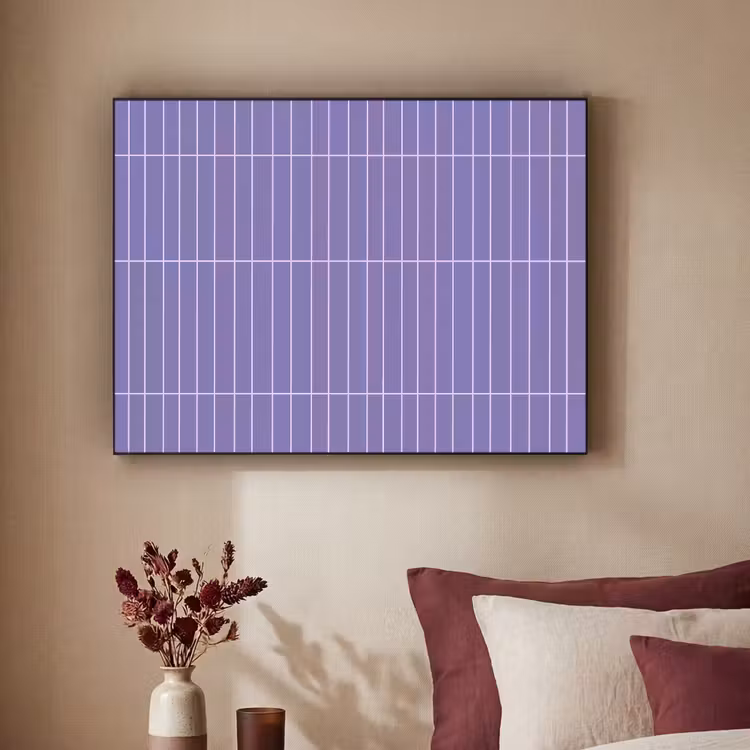 Patroon - Tegel - Lila Textielframe zwart klein 947 -sfeer1