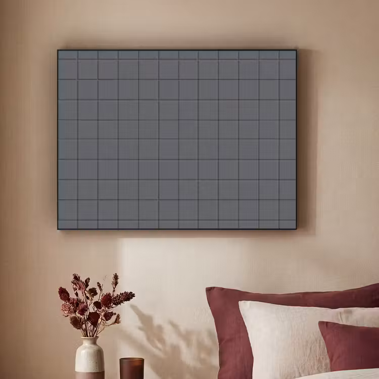 Patroon - Tegel - Grafiet - Grijs Textielframe zwart klein 947 -sfeer1