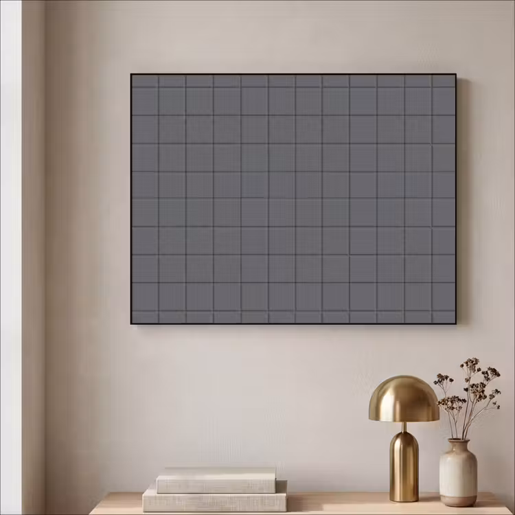 Patroon - Tegel - Grafiet - Grijs Textielframe zwart klein 947 -sfeer2
