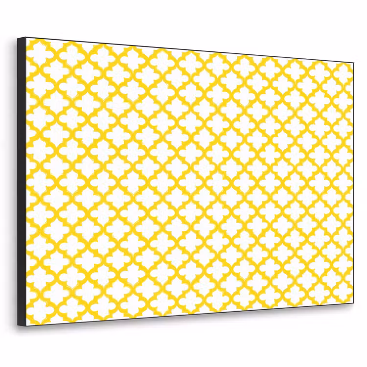 Patroon - Geometrisch - Klassiek - Geel Textielframe zwart klein 947 -3d