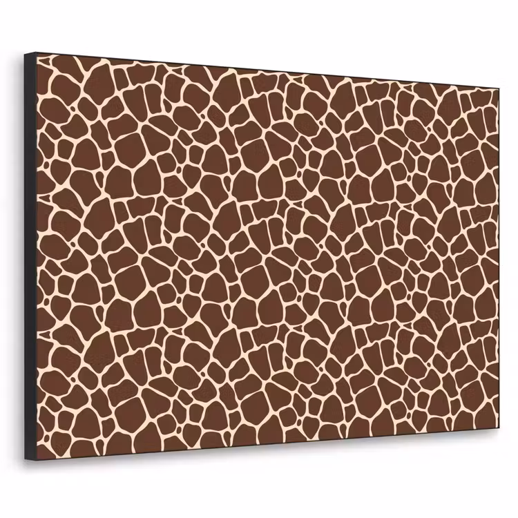 Patroon - Giraf - Bruin Textielframe zwart klein 947 -3d