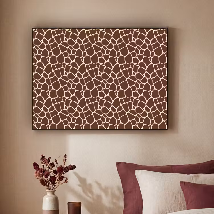 Patroon - Giraf - Bruin Textielframe - compleet frame klein 947 -sfeer1