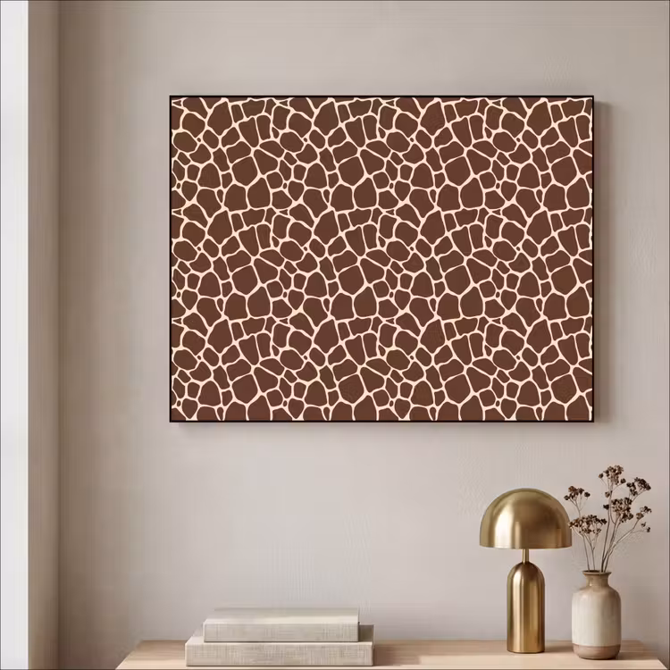 Patroon - Giraf - Bruin Textielframe - compleet frame klein 947 -sfeer2