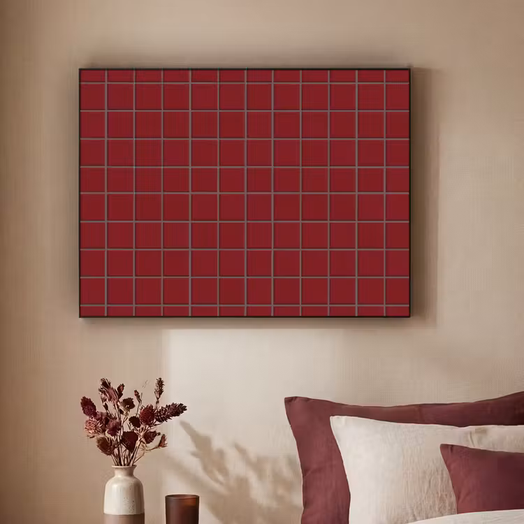 Patroon - Tegels - Burgundy Textielframe zwart klein 947 -sfeer1