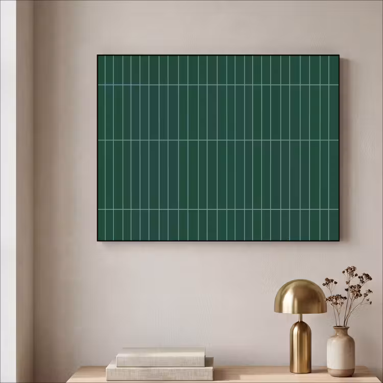 Patroon - Tegels - Donkergroen Textielframe zwart klein 947 -sfeer2