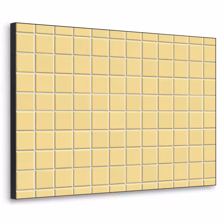 Patroon - Tegels - Geel Textielframe zwart klein 947 -3d
