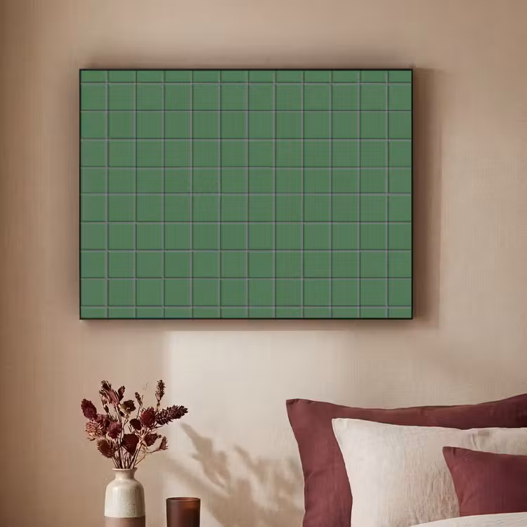 Patroon - Tegels - Groen Textielframe zwart klein 947 -sfeer1