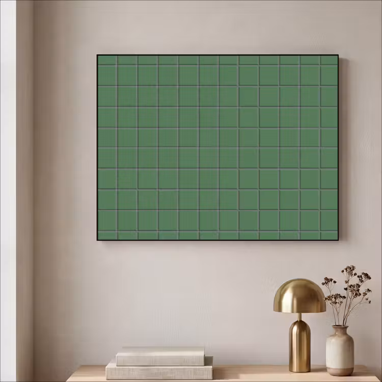 Patroon - Tegels - Groen Textielframe zwart klein 947 -sfeer2