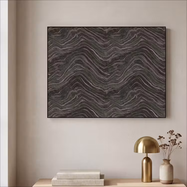 Patroon - Contrast - Antraciet Textielframe zwart klein 947 -sfeer2